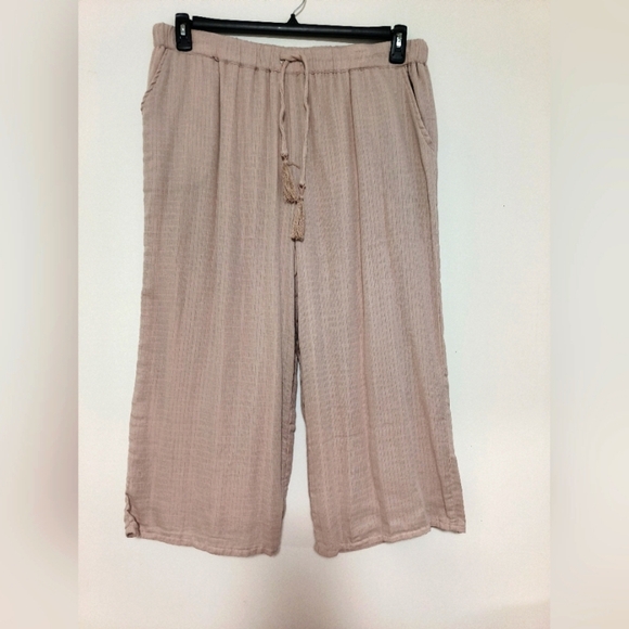 New Beige Wide-Leg Pants / Size XL - Picture 2 of 7